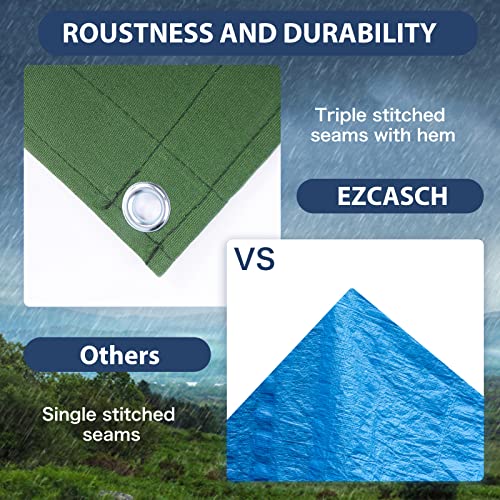 20’x24’ Canvas Tarp Heavy Duty Water Resistant Tarpaulins with Aluminum Grommets,UV Resistant, 22Mil Multipurpose Drop Cloth, 14oz Cover Sheet for Outdoor and Indoor Use with Ropes Green - color: Green, size: 20'x24'