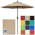 EliteShade USA 10-Year-Non-Fading 9Ft Market Patio Umbrella, UPF 50+ UV Protection Performance Sun Umbrella, Heavy Duty Commercial Grade Outdoor Table Umbrella with Crank & Tilt, Windproof Vented Top for Garden, Pool, Deck and Outdoor Playsets,Heather Bei
