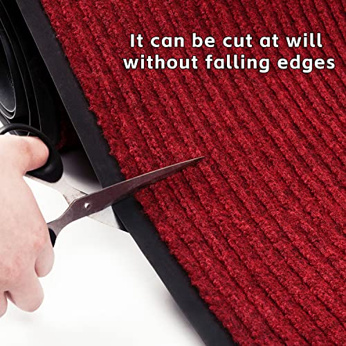 TANYOYO 3' X 10' Commercial Grade Door Floor Mat Brush Step Entrance Mat Vinyl Backed Utility Doormat Heavy Duty Floor Rugs Commercial Outdoor Carpet Indoor Outdoor Entrance Mat， red - color: Red, size: 3'4" x 9'10" (Rectangular)
