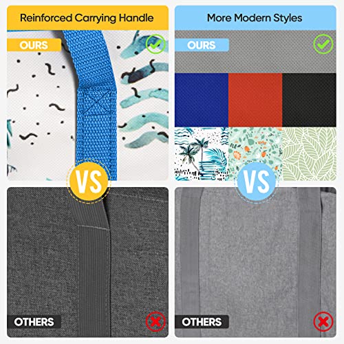 BALEINE 2Pk Insulated Reusable Grocery Bags, Collapsible Cooler Bag for Groceries, Heavy Duty Large Insulated Bag (16''x9''x13'', Island Breeze) - color: Island Breeze