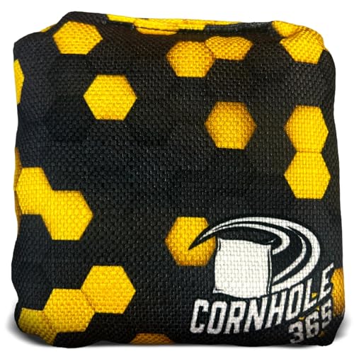 Cornhole365 Themed Cornhole Bag - All-Weather, Heavy-Duty & Durable Polyester Fabric, Resin Filling, Double-Stitched Duck Cloth - Professional Cornhole Bean Bags for Indoor & Outdoor Use - Set of 8 - color: Hexagon