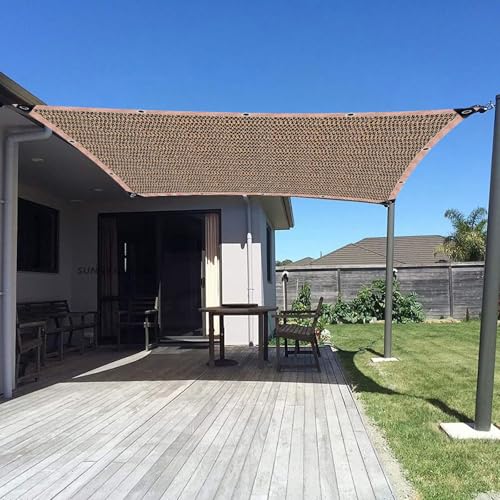 90% Shade Cloth Sun Shade Fabric Privacy Screen Shade Cover for Patio Garden Pergola Shade Cover Canopy with Gromments Mocha （12 x 20 FT） - color: Mocha, size: 12 x 20 FT