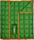 Horizon Hound Down Camping Blanket 650 Fill Power - Ultralight Backpacking Quilt (1lb 6oz) Warm & Water-Resistant 20D Nylon Shell for Outdoors, Camping, Hiking, Travel, & Stadium - Packable - color: Green