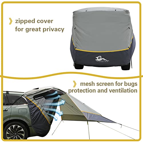 SUV Tent Car Awning, UPF 50++ with Portable Waterproof Storage Bag, Tear-Resistant, Large Space, Good Vision, Smooth Ventilation, Suitable for Outdoor Beach Camping Auto Canopy Shade… - color: Army Blue