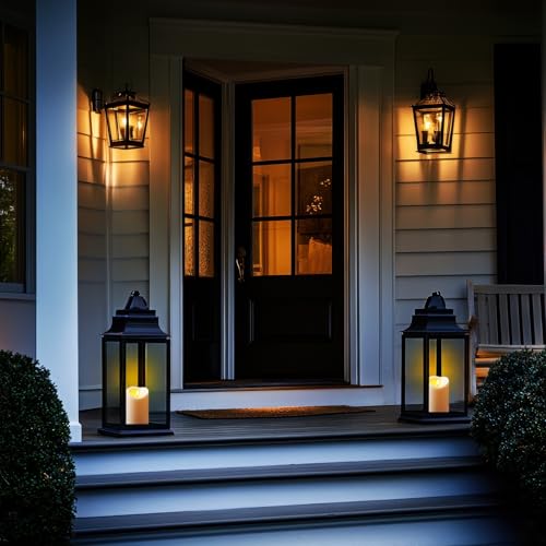 Amagic 4” x 6” Waterproof Outdoor Flameless Candles with Remote, Large LED Candles Battery Operated with Timer, Flickering Fake Pillar Candle for Patio Yard Porch Decor, Ivory White, Set of 2 - color: Ivory White, size: D4" X H6"