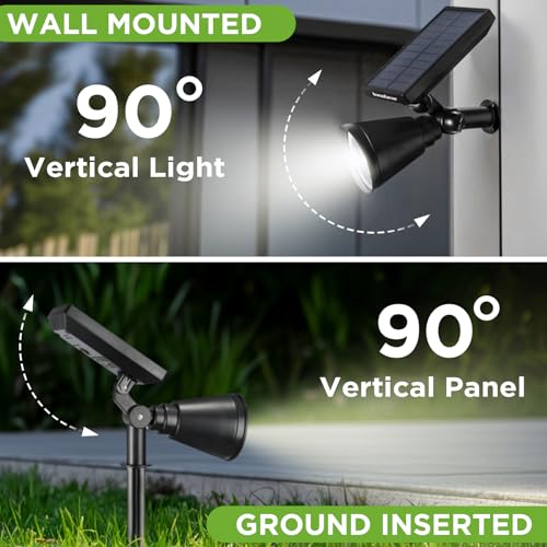 InnoGear Solar Lights Outdoor Waterproof Solar Garden Light for Outside Yard Landscape Lighting Pathway Spot Lights Spotlight Wall Light Auto On/Off, Pack of 6 (White) - color: White