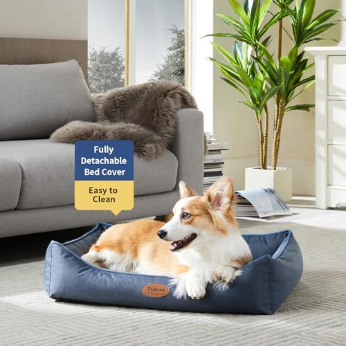 Tidore Orthopedic Dog Beds for Medium Dogs, Durable Egg Crate Foam Sofa Dog Bed wit Washable Removable Cover,Waterproof Lining,Pet Bed for Large Dogs (Navy Blue, 31.5" L x 25.2" W x 7" Th) - color: Navy Blue, size: 31.5"l X 25.2"w X 7"th