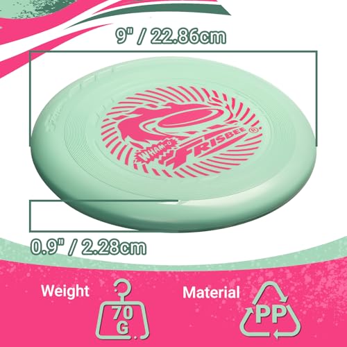 Frisbee Go Flying Disc, 9 Inch Lightweight Sports Disc for Beginners Outdoor Beach Backyard Lawn Park Camping Family Activity Game - 70g - color: V5