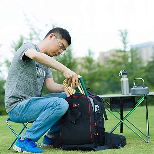 Ultralight Portable Folding Camping Stool for Outdoor Fishing Hiking Backpacking Travelling(XL:13"x14"x15";Large:11.8"x11"x11.4"; Medium:8.3"x9.5"x 11") - color: Blue and Black, size: 11.8"x11"x11.4"