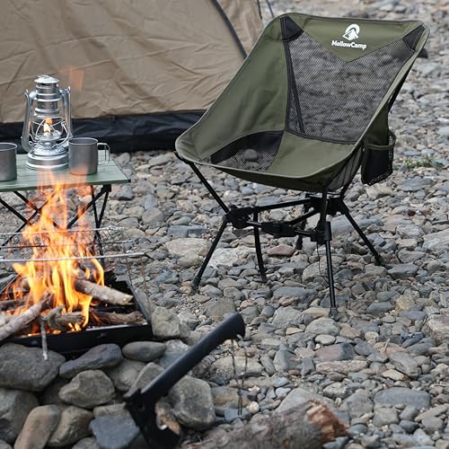MellowCamp Camping Chair, Ultralight Folding Backpacking Hiking Chair, Compact Portable for Hiking, Camping, Backpacking, Beach, Roadtrip (Olive Green) - color: Olive Green