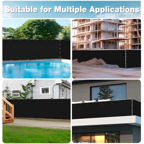 UPGRADE 0 5' X 5 0' Privacy Fence Screen Outdoor Mesh Fencing Covers Screen Fence Wind Block with Grommets for Patio Garden Wall Backyard Black (We Make Customized)
