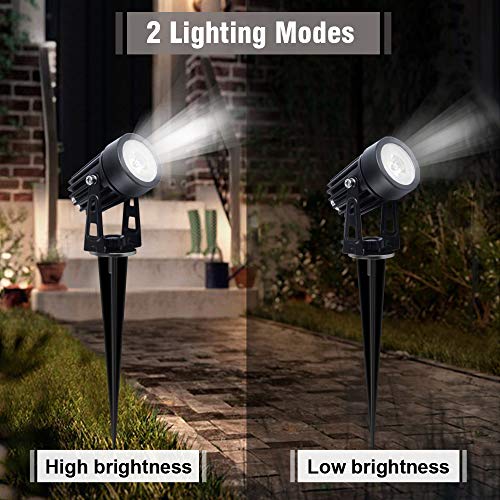 APONUO Metal Outdoor Solar Landscape Lights Solar Lights Outdoor Waterproof Solar Landscape Spotlight for Yard Landscape Lighting, Auto On/Off for Pathway,Driveway, Porch, Patio (Cool White) - color: Cool White, size: 6-IN-1