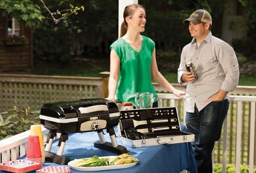 Cuisinart Petite Gourmet Portable Gas Grill, Compact & Lightweight Tabletop Small Grill for BBQs, Camping, Tailgates & Small Spaces, 5,500 BTU Burner Folding with Carry Handles, Black - color: Petit Gourmet Tabletop Gas Grill, Black