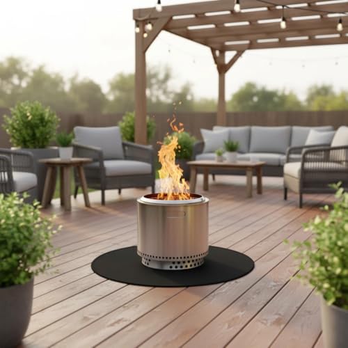 24" Fire Pit Mat for Solo Stove Bonfire Round Fireproof Under Grill Mat Oil Proof Waterproof BBQ Pad for Deck Patio Grass Outdoor Grill Accessories Portable and Reusable - size: 24" Round