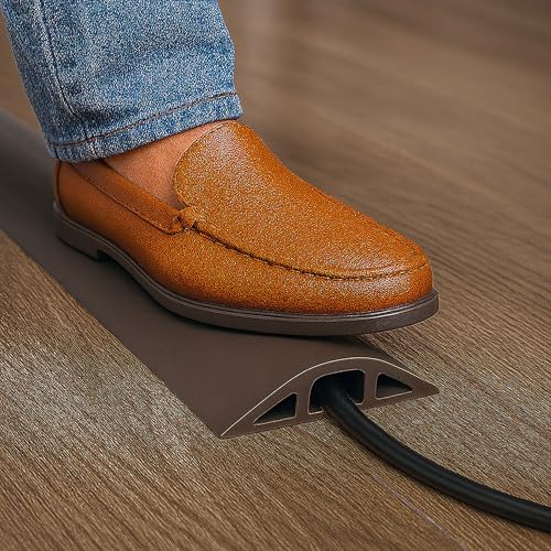Electriduct D-2 Rubber Duct Cord Cover - 10 Feet Brown Floor Cable Protector - color: Brown, size: 10 ft