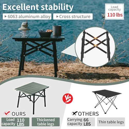 Naturehike Portable Camping Table, Aluminium Folding Table, Ultralight Camp Table Small Table for Camping Hiking Backpacking Outdoor Picnic - size: 15.9" x 11.4"