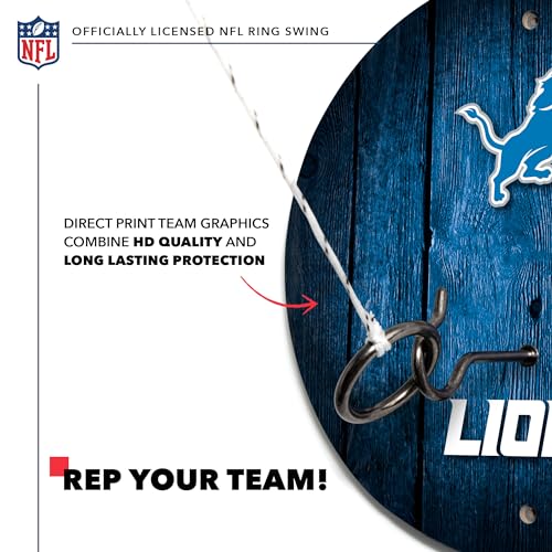 Solid Wood NFL Hook & Ring Toss Set with Direct Print HD Team Graphics – Easy Hang Hook and Ring Toss Target – Great Gift for Any Football Fan! Ring Toss Family Game for a Game Room