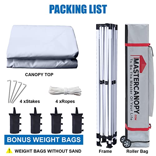MASTERCANOPY Pop Up Canopy Tent Commercial Grade Instant Shelter (8x8, White) - color: White, size: 8x8