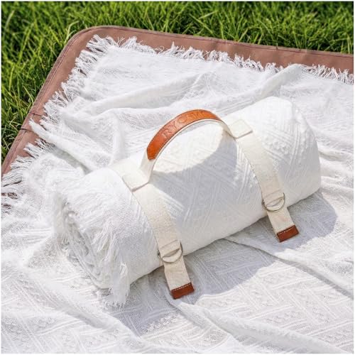2 in 1 Extra Large Camping Blanket Outdoor Picnic Yoga Mat Lightweight Car Essential Roadtrip Gadget Rv Accessories Glamping Tent Gear Must Haves Hiking Stuff Backpacking Necessities Women Beach Gift - color: White, size: 70''*70''