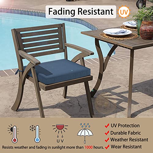 Magpie Fabrics Indoor Outdoor Waterproof Square Chair Cushion, 18" x 18" x 2.5", 2 Pack, Water Resistant Seat Cushions, for Patio Garden Office, Navy - color: Blue Navy