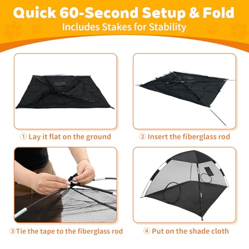 GEERTOP Portable Pet Tent for Cats Outdoor Camping Playpen Sunshade Cat Enclosures for Indoor Kittens Rabbits Guinea Pigs Small Animals Mesh House