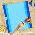 Beach Blanket Waterproof Sandproof 78''×81'' Large Suits 1-5 Adults Oversized Lightweight Picnic Mat Sand-Free Blanket for Camping Hiking Beach Travel - color: Blue, size: 78''x81''