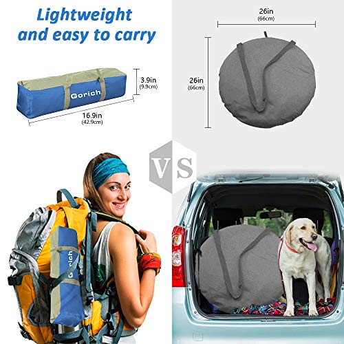 Gorich Beach Tent Sun Shelter for 3/4/6/8/10 Person with UPF 50＋ UV Protection, Lightweight & Easy Setup Beach Shade Canopy, Portable Beach Shade Tent Beach Cabana - color: Sapphire Blue, size: 3 Person