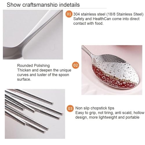 Cute Silverware Set, Animal Series Ceramic Handle Dinnerware Set Flatware Kitchen Accessories Camping Travel Sets Fork Spoon Chopstick Portable Cutlery Sets with Case, Bear Rabbit Duck Cat ( - color: Cat