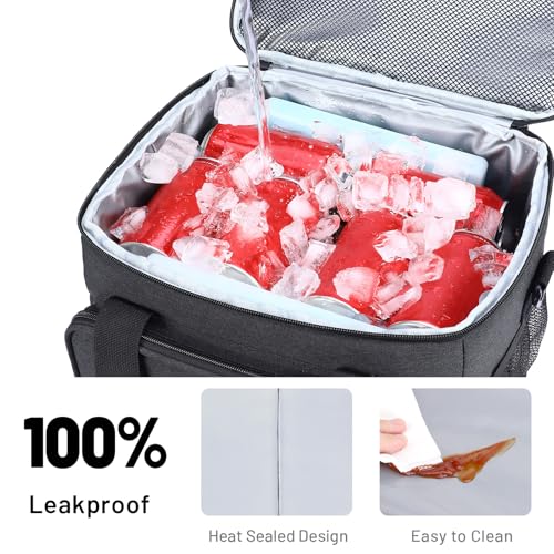 MIER Mens Lunchbox for Work Insulated 24 Cans/15L Large Lunch Bags Leakproof Adult Women Lunch Box Coolers for Travel Beach Picnic Office, Dark Gray - color: Gray