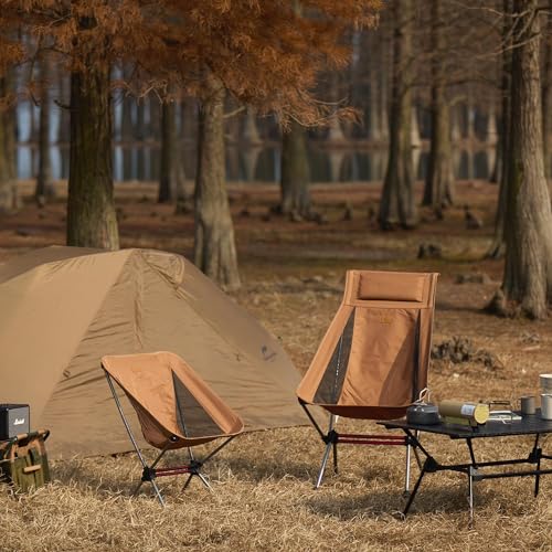 Naturehike YL08 Ultralight Camping Chair, 2.38 LBS Portable Backpacking Chair with Anti-Sinking Feet, Lightweight Compact Folding Hiking Camp Chair - color: Yellow