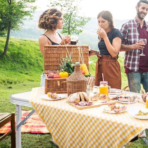 Outvita 3ft Portable Folding Camping Table, Outdoor Waterproof Adjustable Height Table, Aluminum Lightweight Suitcase Foldable Table for Picnic BBQ Beach Dining - color: Silver, size: 35*24*28