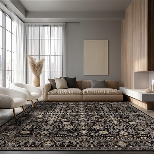 Ruaruarug Area Rug Non Slip Machine Washable Ultra Soft Living Room/Bedroom/Kitchen/Outdoor/Classroom Black Gold, 9'×12' - color: Black Gold, size: 9' x 12' (Rectangular)