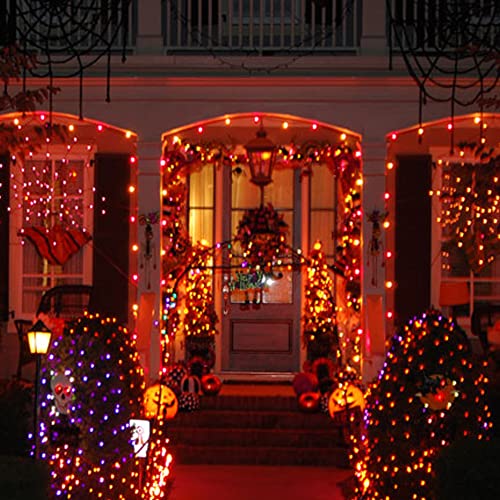 Dazzle Bright Halloween Fairy String Lights, Total 40FT 120LED Copper Wire Battery Operated Waterproof Lights, Halloween Decorations for Indoor Home Outdoor Garden Patio Yard Party Decor (Orange) - color: Orange