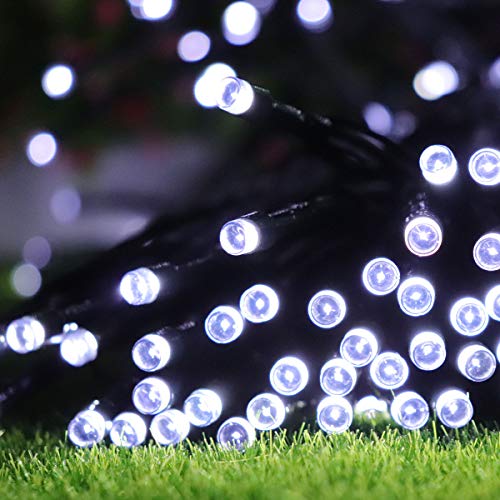 Solar String Lights Outdoor, 200LED 72Ft 8 Modes Outside Lights Solar Christmas Lights Waterproof Starry Fairy Lights Ambiance Lighting for Patio Garden Wedding Party Christmas Decor (White) - color: White, size: 72ft