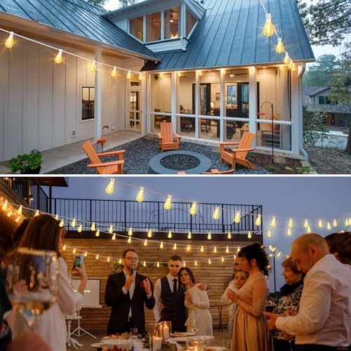 Larkvue 25FT LED Outdoor String Lights, 10+1 Edison S11 Dimmable Bulb Waterproof Shatterproof Patio Lights, Linkable Hanging Strand for Yard, White - color: White