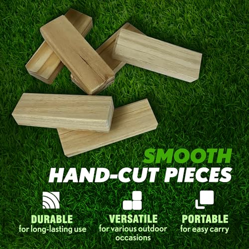 Yard Games Giant Tumbling Timbers with Carrying Case | Starts at 2.5-Feet Tall and Builds to Over 4-Feet | Made with Premium Pine Wood