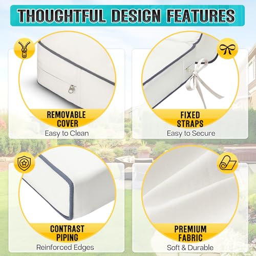 Outdoor Chaise Lounge Cushions 2 Pack, Patio Lounge Chair Pads with Removable Washable Cover, Quick Dry Foam Cushions for Pool, Lawn, Deck (2, Blue（72X21X3in）) - color: Blue（72x21x3in）