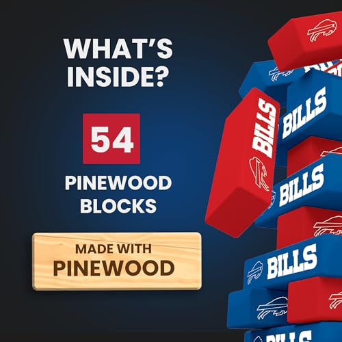 MasterPieces Game Day - NFL Buffalo Bills - Officially Licensed Tumble Tower, Real Wood Blocks - style: Buffalo Bills