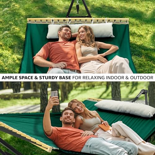 Tranquillo Unity Adjustable Hammock Stand; Premium Quality, 800 lbs Capacity, 30-Second Easy Setup, Durable Steel Frame, Pre-Assembled and Portable for Indoor & Outdoor Use, Emerald Green - color: 4. Emerald Green, size: Large