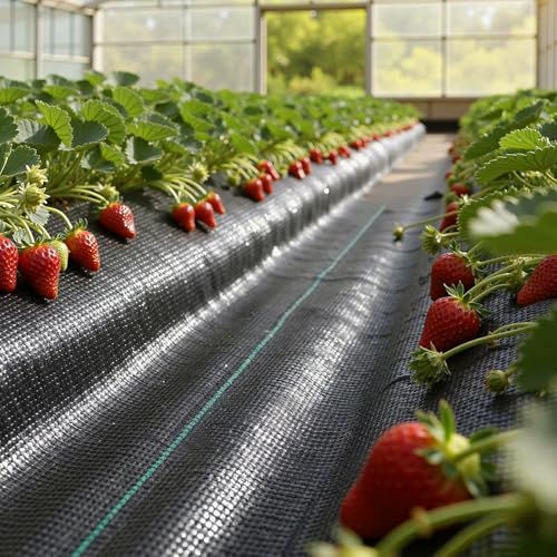 VEVOR Weed Barrier Fabric Heavy Duty, 3x100FT 5oz Landscape Fabric, Woven Weed Blocker Fabrics, Garden Fabrics Weeds Barrier, Weeds Control Ground Cover, Geotextile Webbing, Gardening Mat, Black - size: 3FT*100FT-5oz