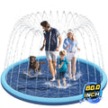 Non-Slip Splash Pad for Kids and Dog, 80" Extra Large Baby Play Mat, Dog Pool Toys, Thicken Sprinkler Pool Summer Outdoor Water Toys for Ages 3-12 Boys Girls, Parent-Kids &Games Fun Backyard (Blue) - size: 80in