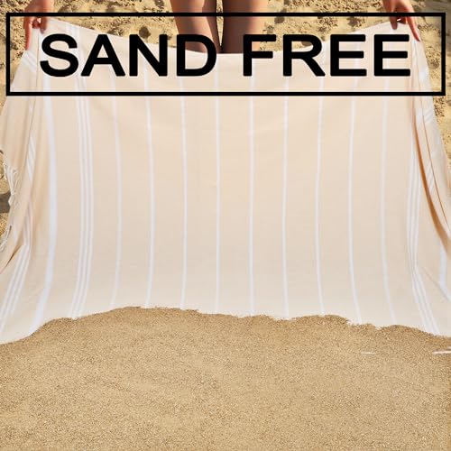 Beach Towel 2 Pack,Sand Free Beach Towels Oversized 39 x 72,Turkish Beach Towel Quick Dry,Lightweight Pool Towels for Adults Travel Towel,Cool Beach Essentials - color: 2 Pack Beige