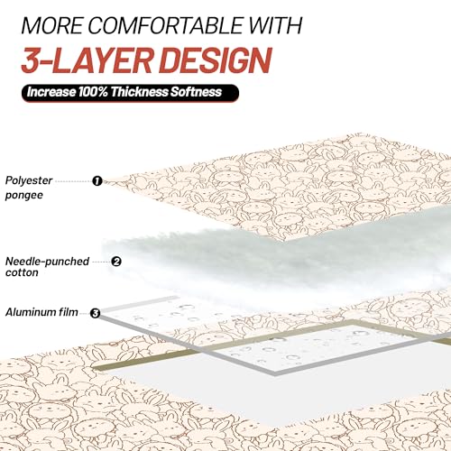 Extra Large Picnic Blanket 78" X 59" Foldable Washable Waterproof Sandproof Soft Cute Picnic Blankets Outdoor Picnic Mats for Camping Beach Blankets Party Park Accessories (All Rabbits 78" X 59")
