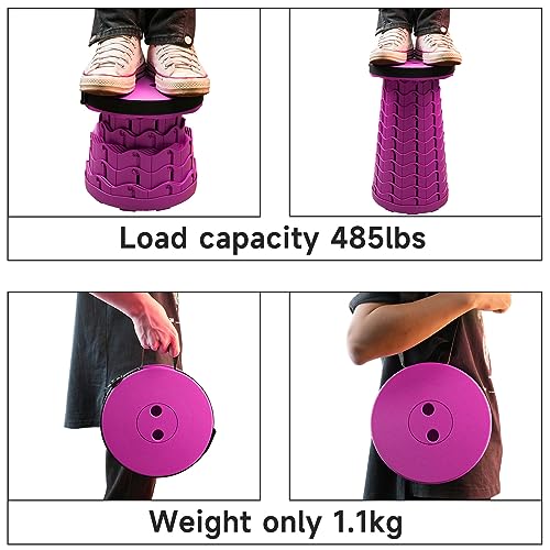 Portable & Lightweight Foldable Camping Chair for Adults, Heavy Duty Folding Stool with Adjustable Shoulder Strap, Perfect for Picnic, Beach, Backyard, and Sporting Events, Max Weight 400lbs - color: Purple