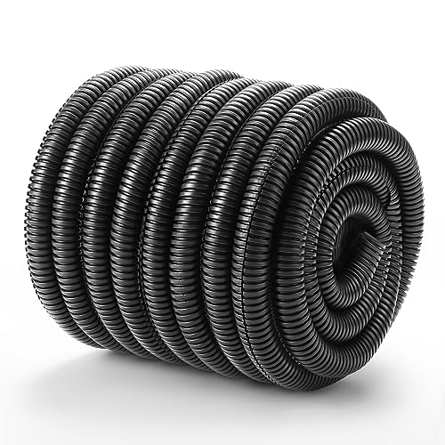 1/4 inch 33ft Wire Loom, Black Split Loom, Outdoor Cord Protector, Flexible Wire Conduit Automotive, Wire Protector Tubing - color: Black, size: 1/4"-33ft