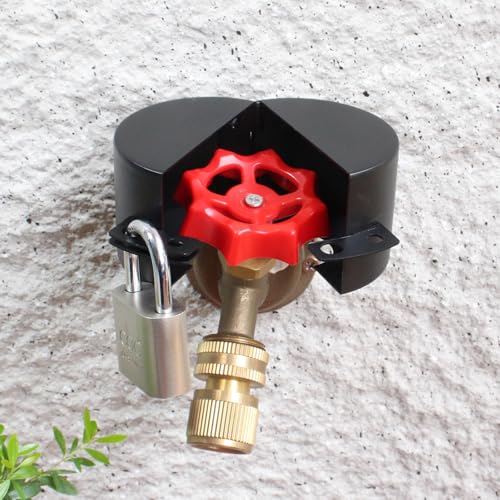 Outdoor Faucet Lock with Padlock Water Spigot Lock Suitable for Garden Hose Bib Water Valve Childproof, Prevent Water Theft, Metallic Black, Metal - color: Black