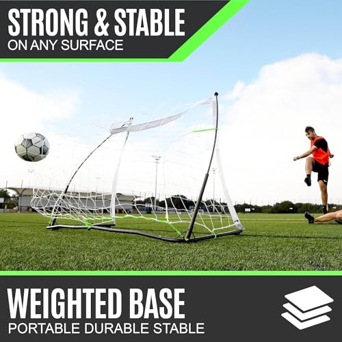 QuickPlay Kickster Elite Portable Soccer Goals - Ultra Fast Setup Weighted Training Goals for Backyard, Turf & Indoor Use - Durable Soccer Nets for Home & Team Practice - style: 5 x 3'