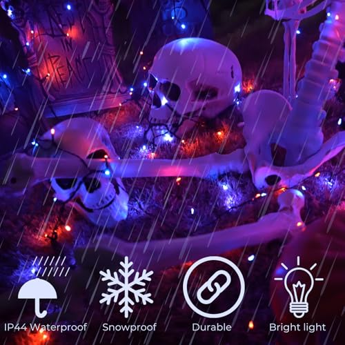 Connectable Purple and Orange Halloween Lights, 2Pack 164ft 400LED 13 Modes Waterproof String Lights Plug in, Twinkle Light with Timer Indoor/Outdoor for Tree Party Halloween Decorations - color: Purple & Orange