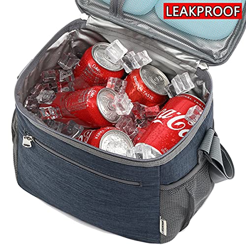 GYEUKHAM Navy Unisex Meal Holder, Durable & Safe, Long-Term Insulation, Leakproof & Water-Resistant, Large Capacity & Multi Compartments, Wide-Open-Design & Portable - color: Navy