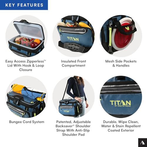 Titan by Arctic Zone Deep Freeze Cooler - Zipperless Hardbody Cooler - Deep Freeze Insulation, HardBody Liner, and SmartShelf - color: Marine Blue, size: 30 Can